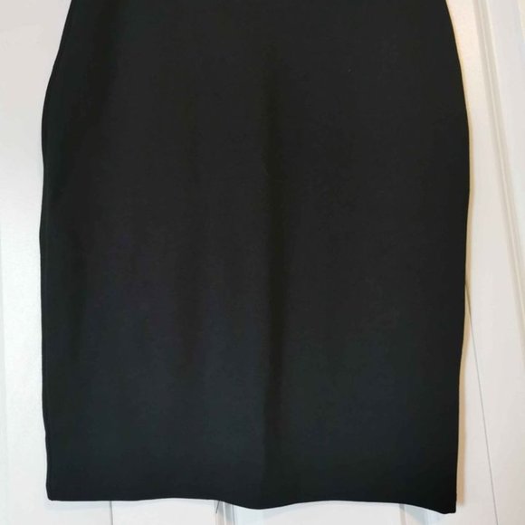 Revamped Black Stretchy Pencil Skirt w Seam Detail - Picture 2 of 3